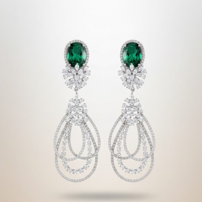 Natural Diamond Earring (Green)